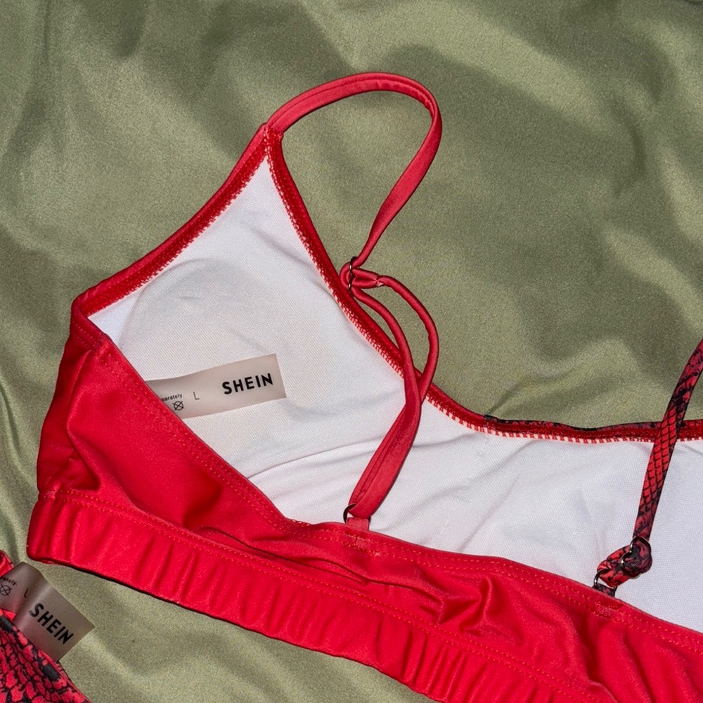Red Pink Snake Print Bikini Set - Picture 4 of 4